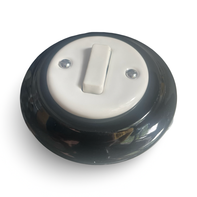 black and white check ceramic light switch