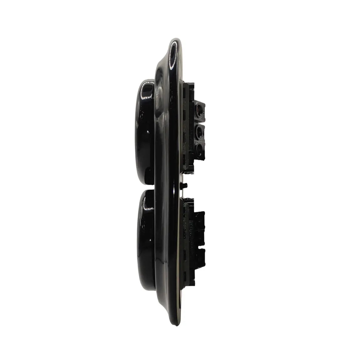 Retro Porcelain Double UK Plug Socket Black
