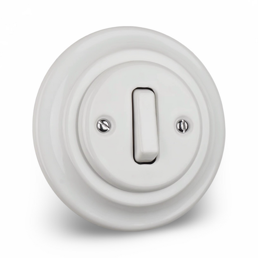 white ceramic light switch 2 way